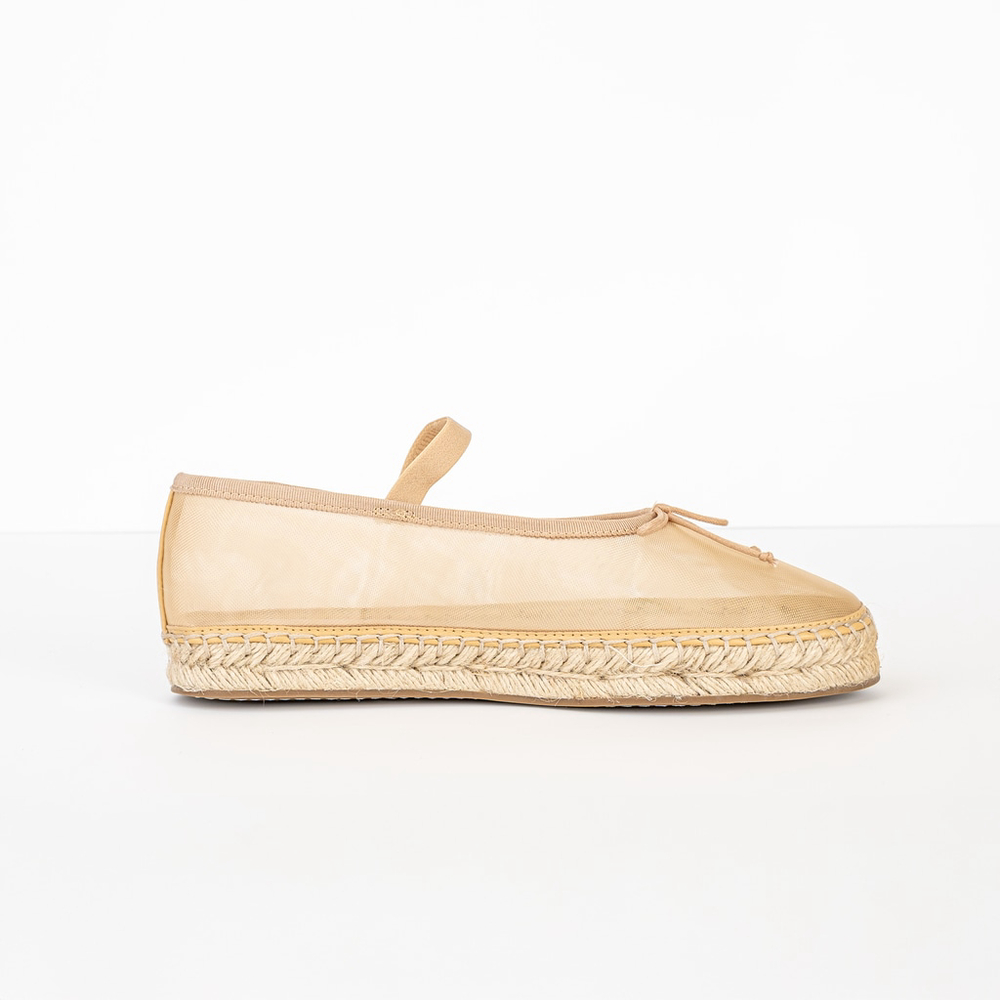 NIB Loeffler Randall Women's Kayla Ballet Flats Espadrilles Caramel Tan - 7.5 M - Picture 4 of 10